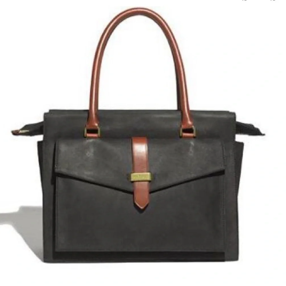 Madewell Eaton Black and Brown leather Tote Bag - Picture 2 of 10